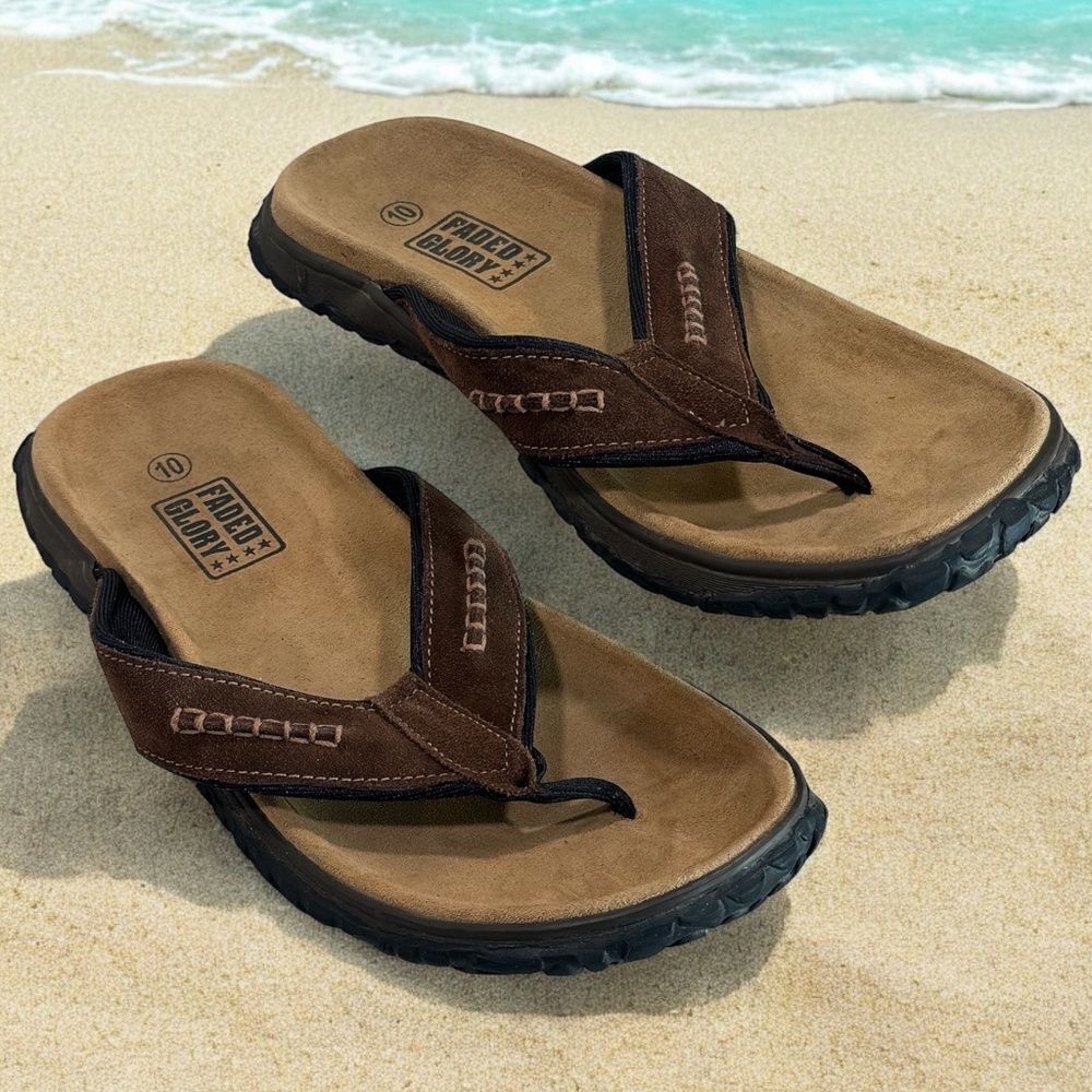 Faded Glory Flip Flops 'Ziegler VI' Mens Size 10